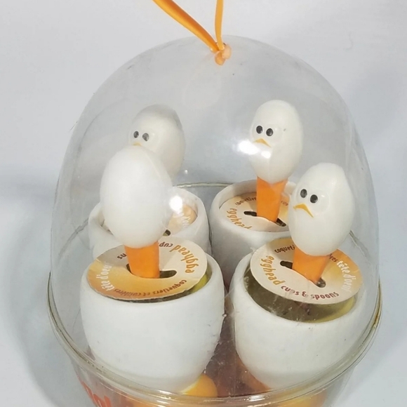 Egghead Other - Egghead Egg Cups and Spoons Vintage Sealed Dome Set of 4 New Old Stock